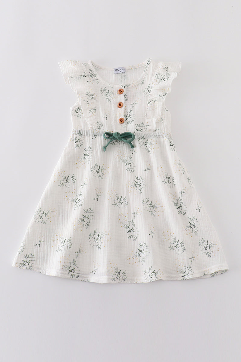 Floral print muslin dress