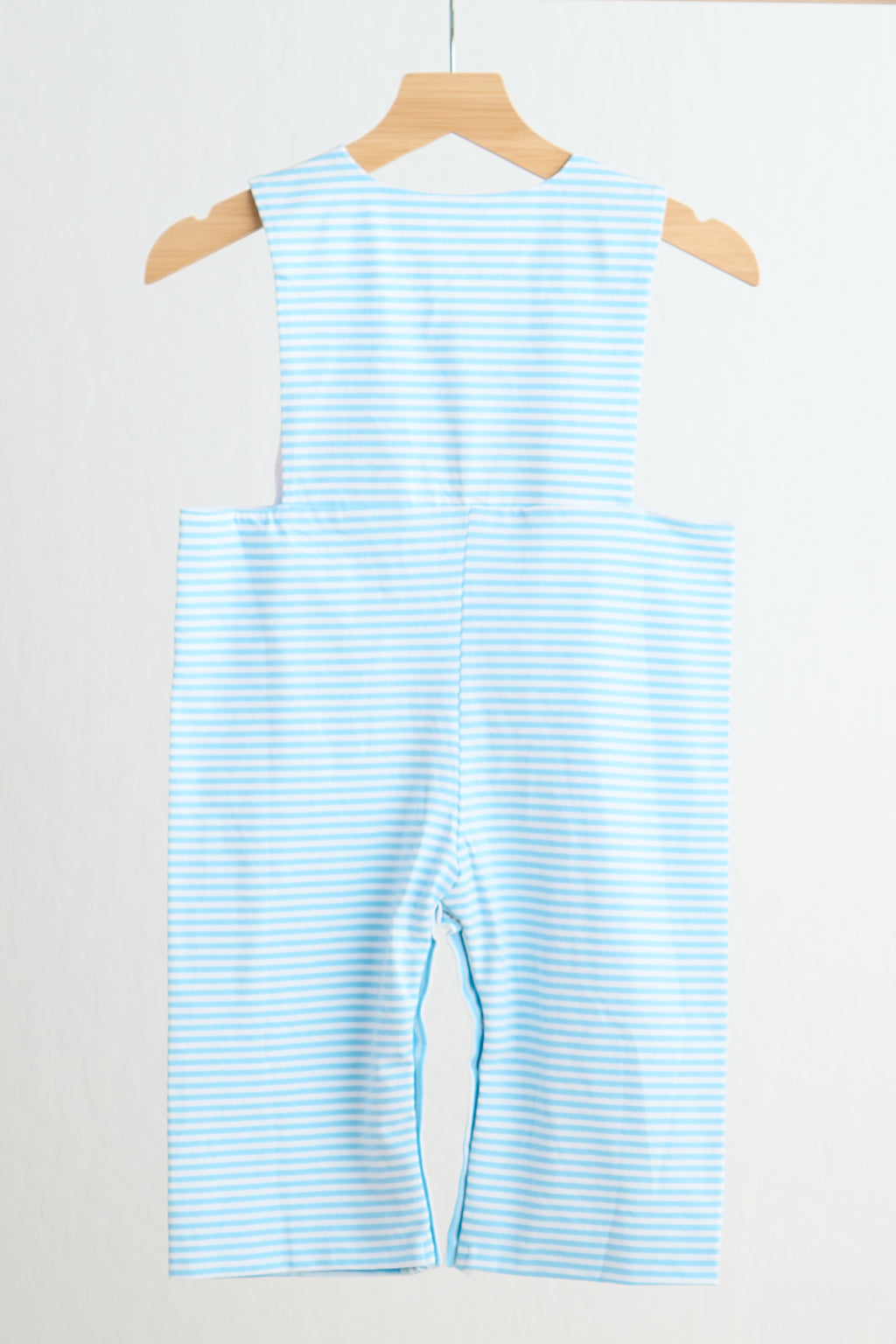 Blue puppy hand smocked boy stripe jonjon