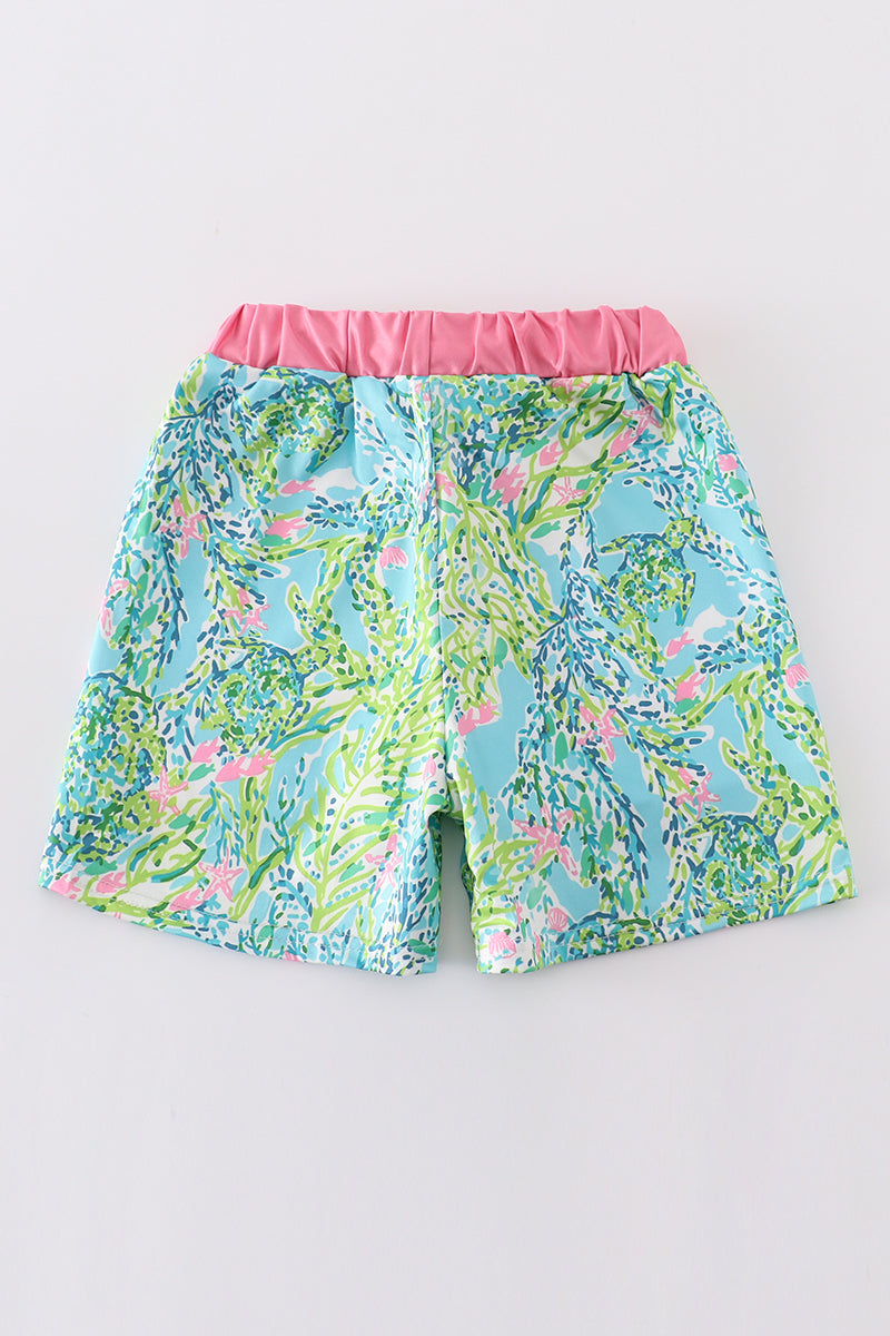 Green island garden bliss boy swim trunks