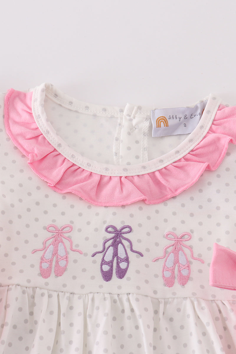 Pink ballet embroidery girl dress