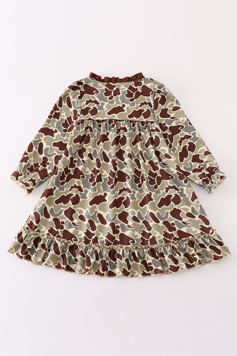 Camouflage antler embroidery girl gown