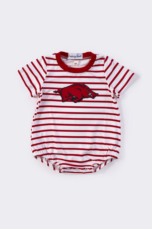 Arkansas print boy stripe bubble