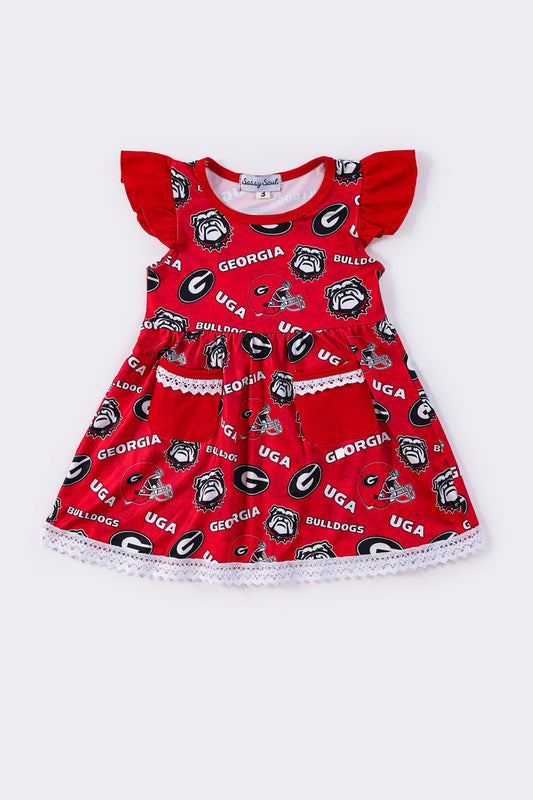 Georgia print girl ruffle dress